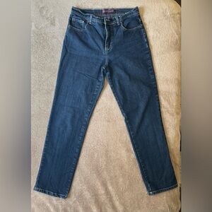 Gloria Vanderbilt Dark Blue, Straight Leg, High Rise Jeans